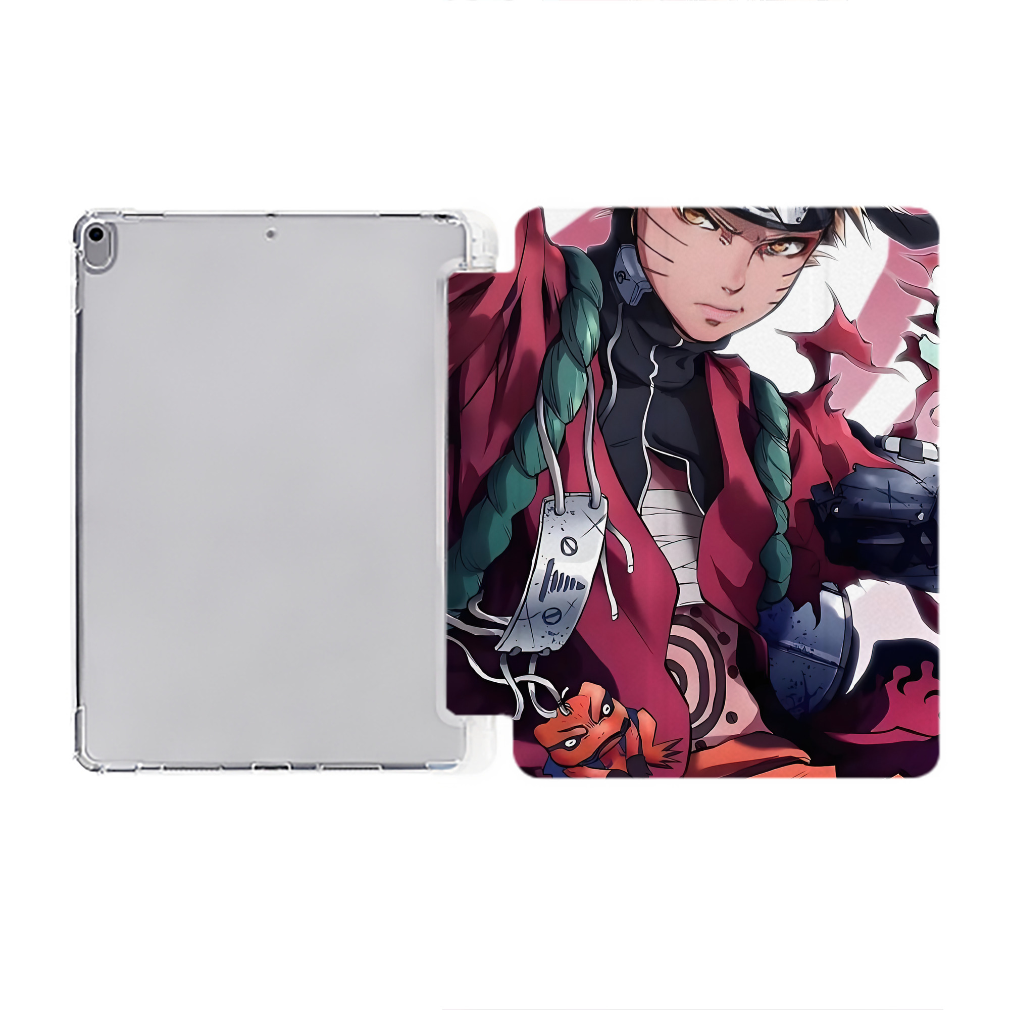 （画像用） NARUTO -ナルト- NARUTO -ナルト- 疾風伝 IPad ケース ペン収納付き 三つ折りスタンド PUレザー×シリコン 対応機種9.5/10.5/10.9インチ